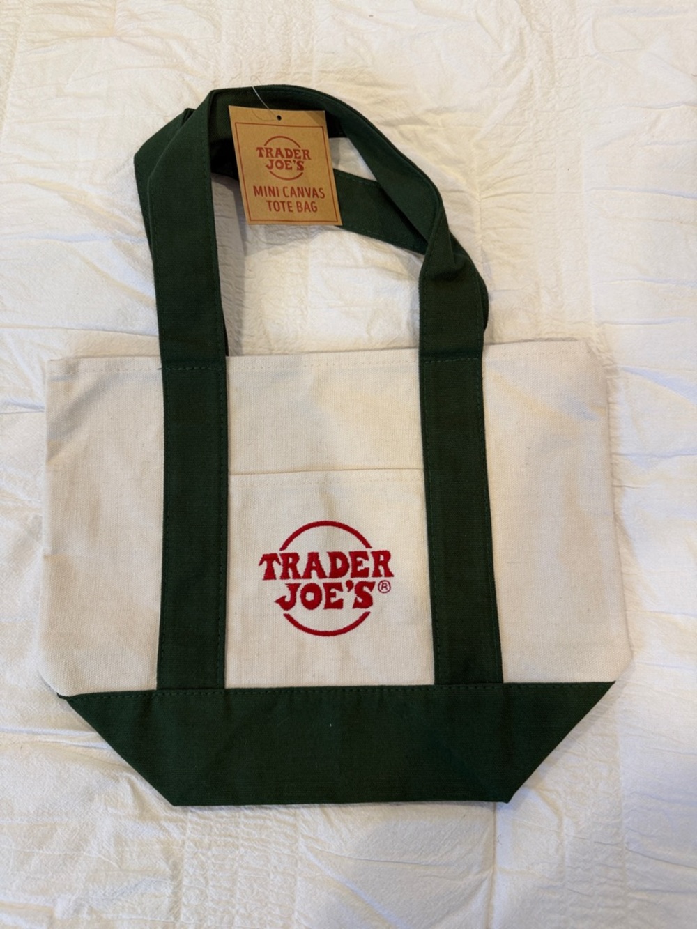 Trader Joe’s Green  Mini Canvas Tote Bag
